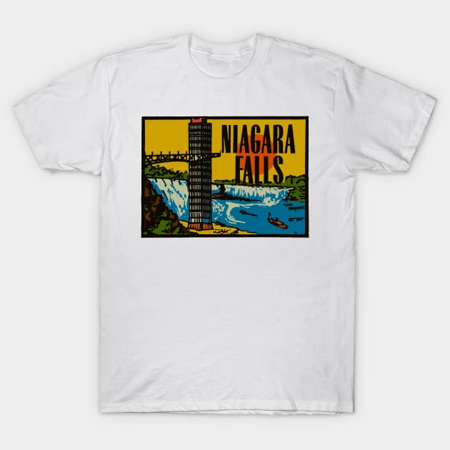 Vintage Niagara Falls Decal T-Shirt by ZSONN